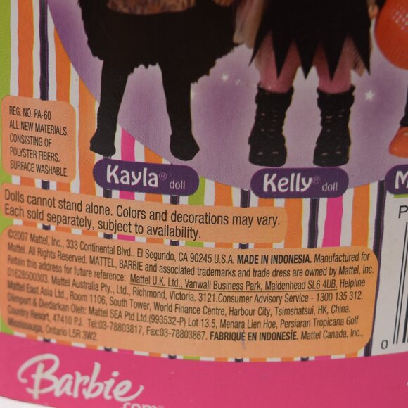 2007 Barbie Halloween Party Kelly Miranda Pumpkin Jack O Lantern Costume Orange - Picture 10 of 10